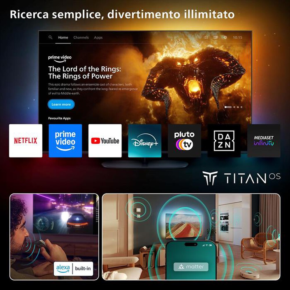 "PHILIPS - Smart TV Q-LED UHD 4K 43\" 43PUS9010/12-Black"