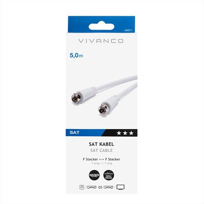 SBS - Receifer connection,F plug.F plug.5m-Bianco