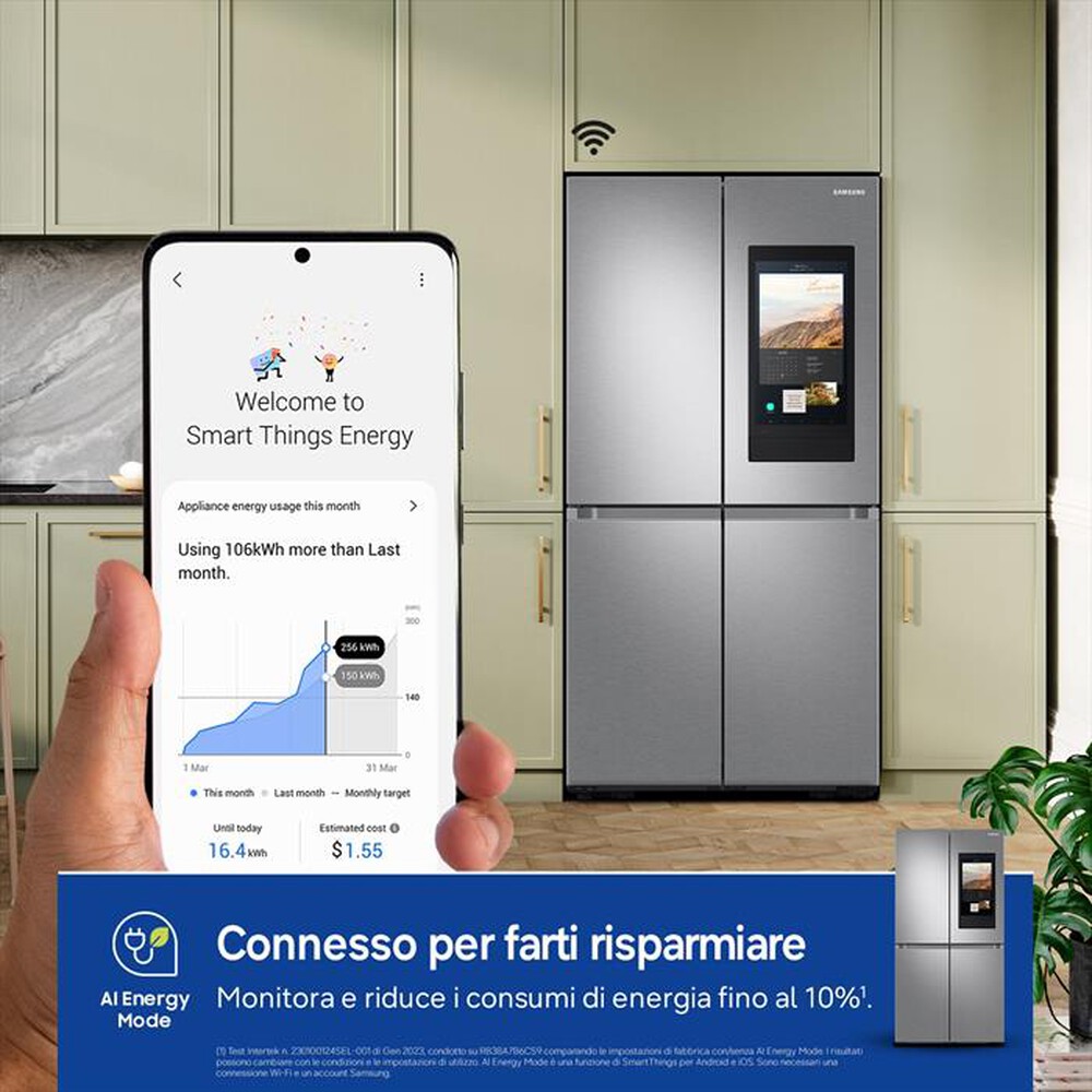 Immagine del prodotto SAMSUNG - Frigorifero 4 porte RF65DG9H0ESREF Classe E 637 lt-Inox Spazzolato