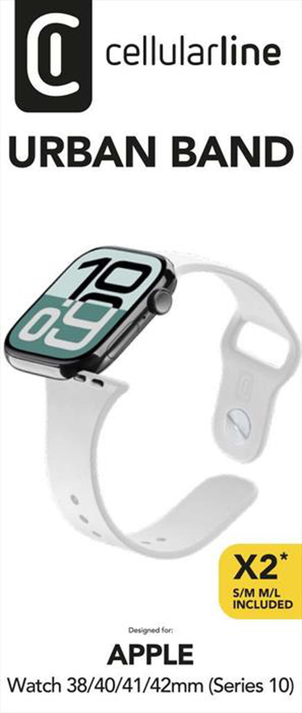 Immagine del prodotto CELLULARLINE - URBANAPPWATCH3840W Cinturino Apple Watch-38/40 mm-Bianco