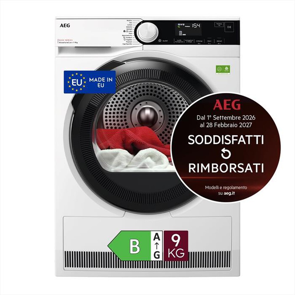 Immagine del prodotto AEG - Asciugatrice TR8HDBG9B 9 Kg Classe B-Bianco