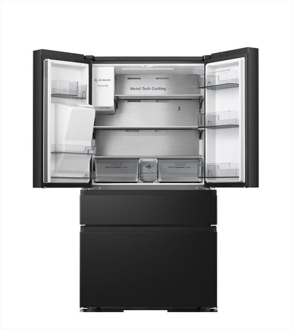 "HISENSE - Frigorifero 4 porte RF728N4SAFE Classe E 560 lt-Black Inox"