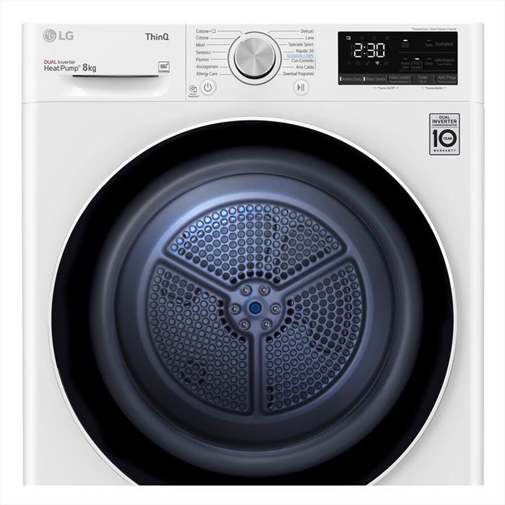 "LG - Asciugatrice RH80V3AV6N - 8 Kg - A++-Bianco"