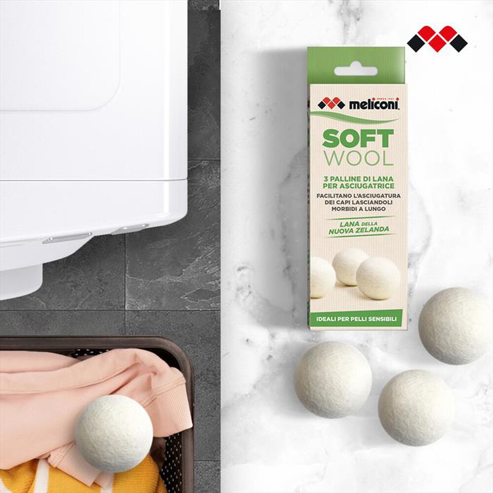 Immagine del prodotto MELICONI - Sfere in lana per asciugatrice SOFT WOOL 3 PZ-Lana neozelandese