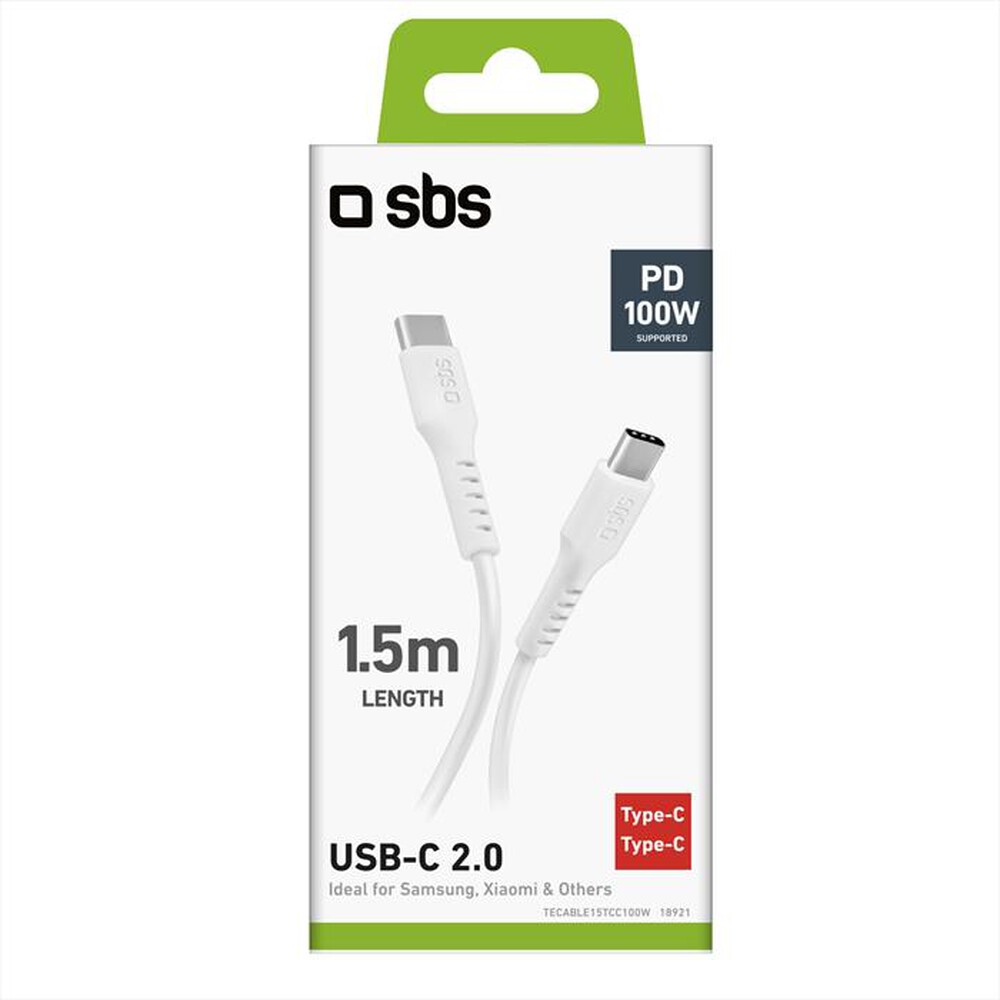"SBS - Cavo Type-C TECABLE15TCC100W-Bianco"