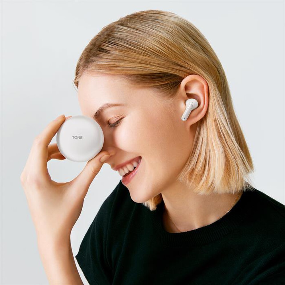 "LG - TONE FREE FP5 - CUFFIE TRUE WIRELESS BLUETOOTH-Bianco - Pearl White"