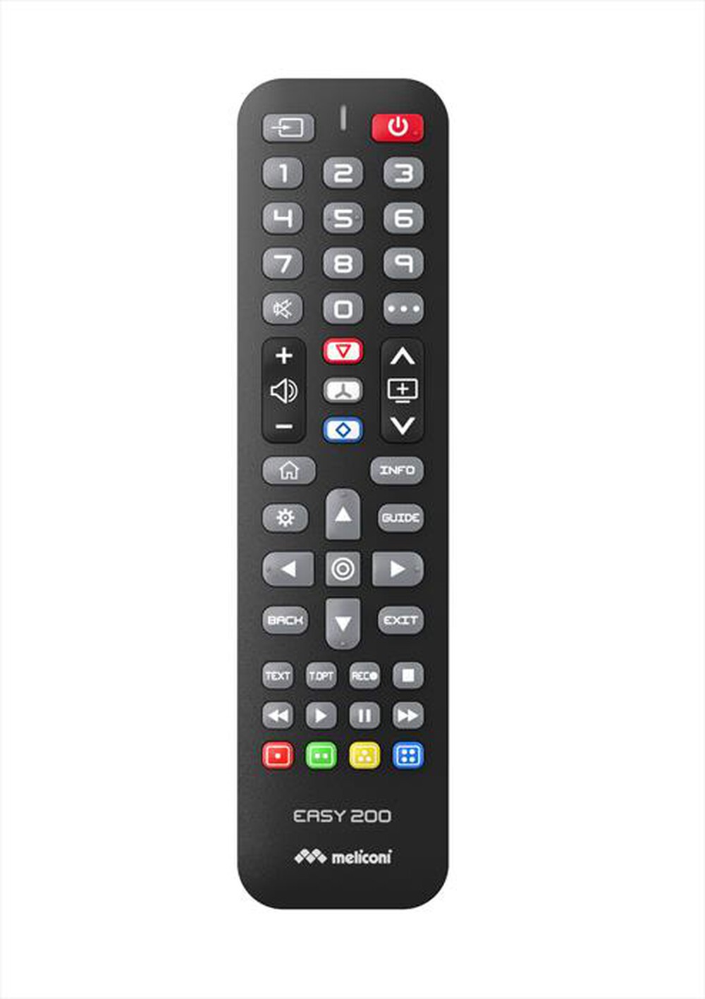 "MELICONI - Telecomando di ricambio EASY 200 PER TV LG-Calotta nera, tastiera grigia"