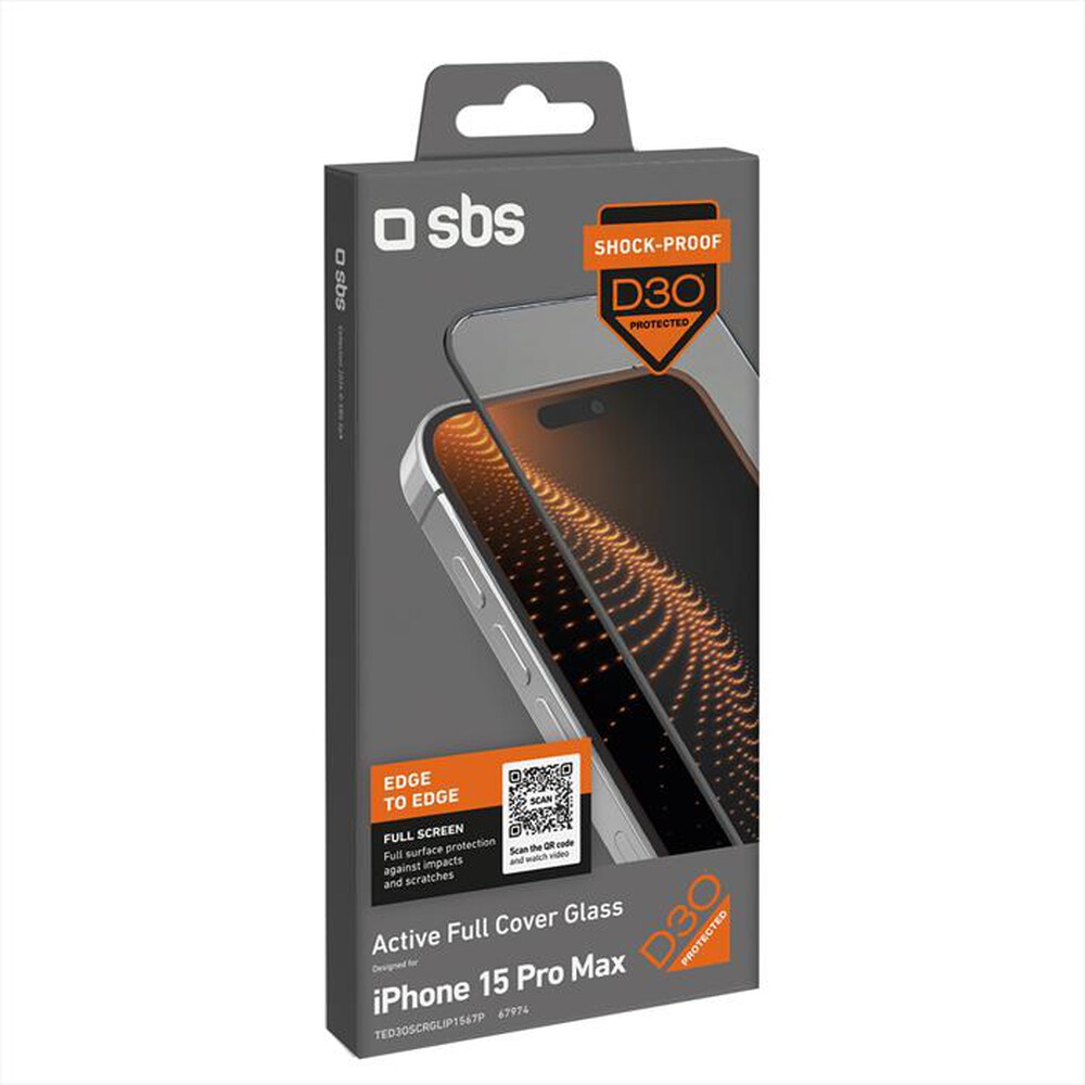 Immagine del prodotto SBS - Screenglass TED3OSCRGLIP1567P iPhone 15 Pro Max-Trasparente