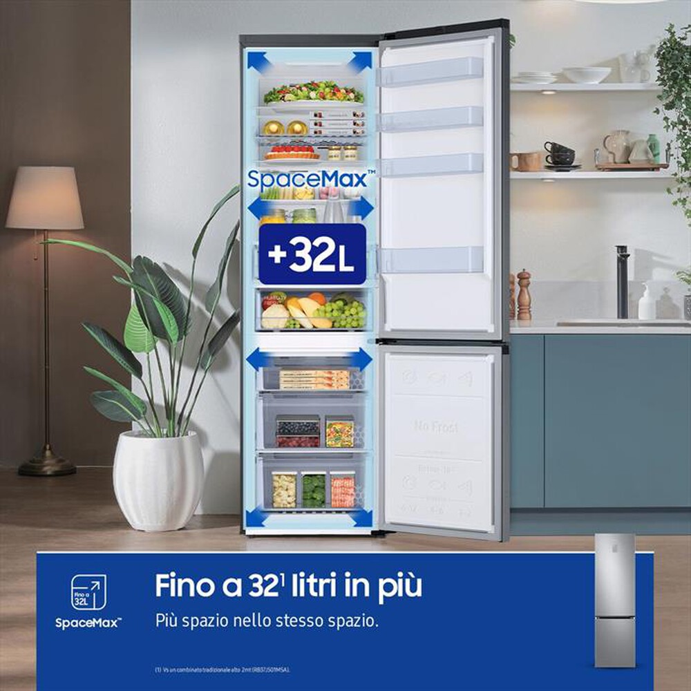 "SAMSUNG - Frigorifero combinato RB38C676CS9/EF ClasseC 390lt-METAL INOX"