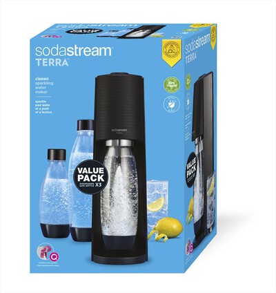 SODASTREAM - Gasatore TERRA WHITE VALUE PACK 3-nero