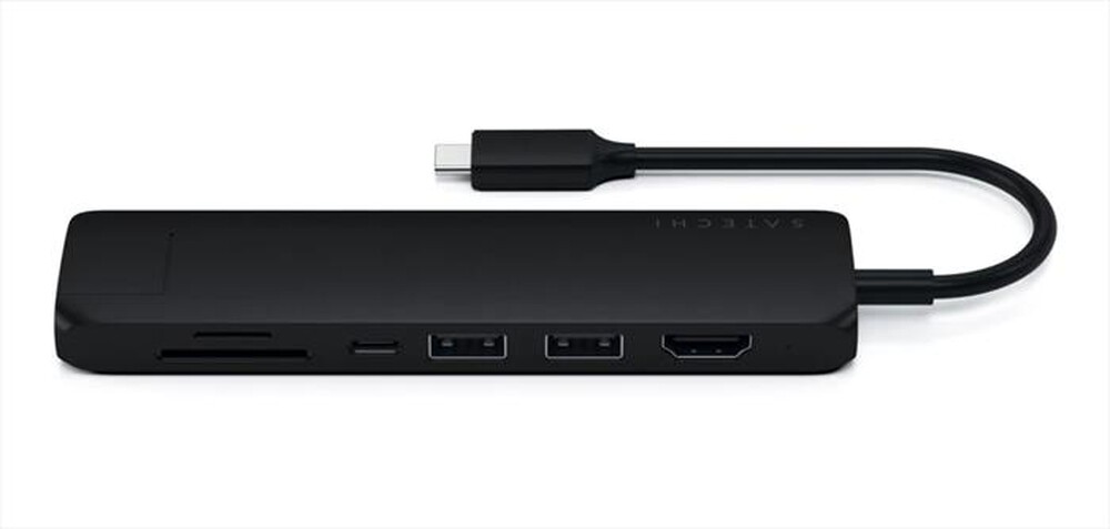 "SATECHI - HUB SLIM USB-C MULTIPORTA CON ADATTATORE ETHERNET-nero"