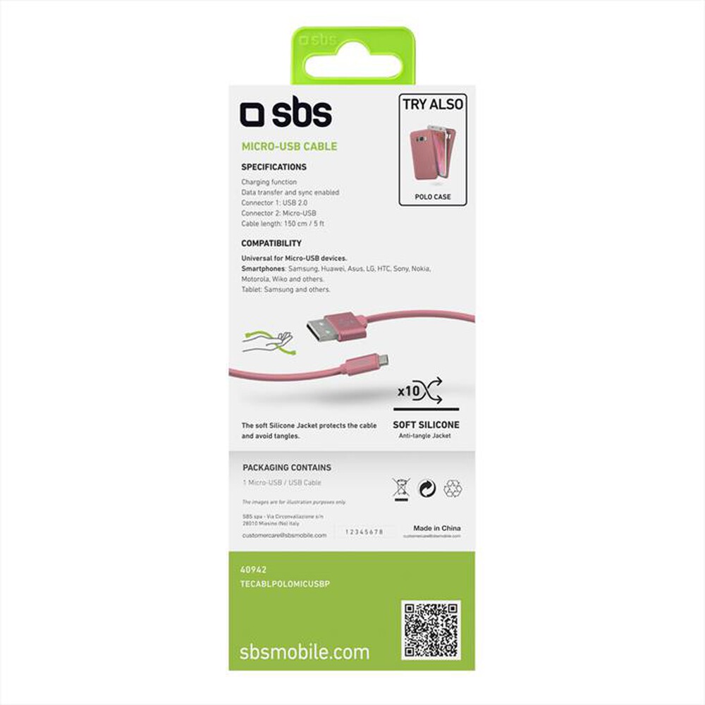 Immagine del prodotto SBS - TECABLPOLOMICUSBP-ROSA