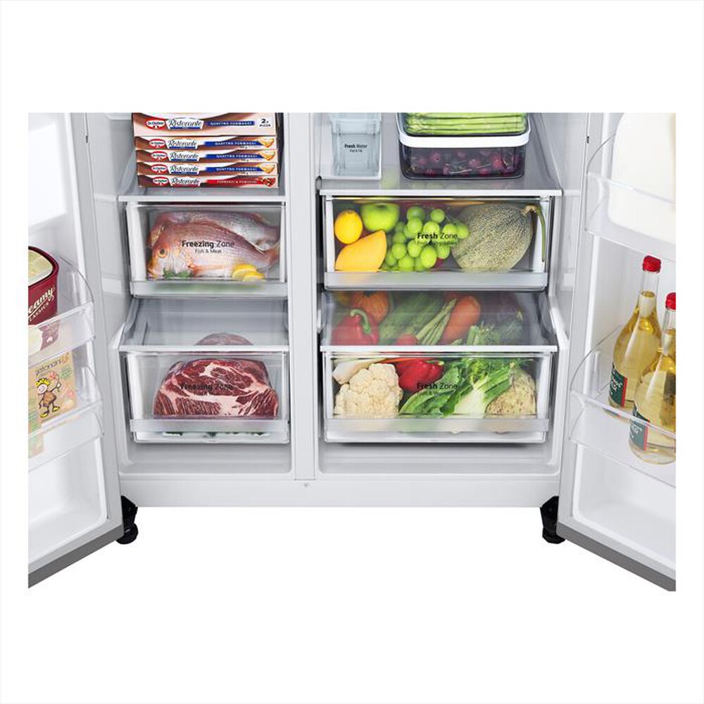 "LG - Frigorifero side by side GSLV71PZRC Classe C 635L-Argento"