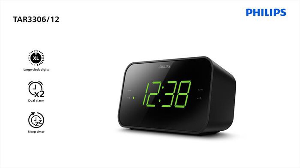 "PHILIPS - Radiosveglia TAR3306/12-Black"