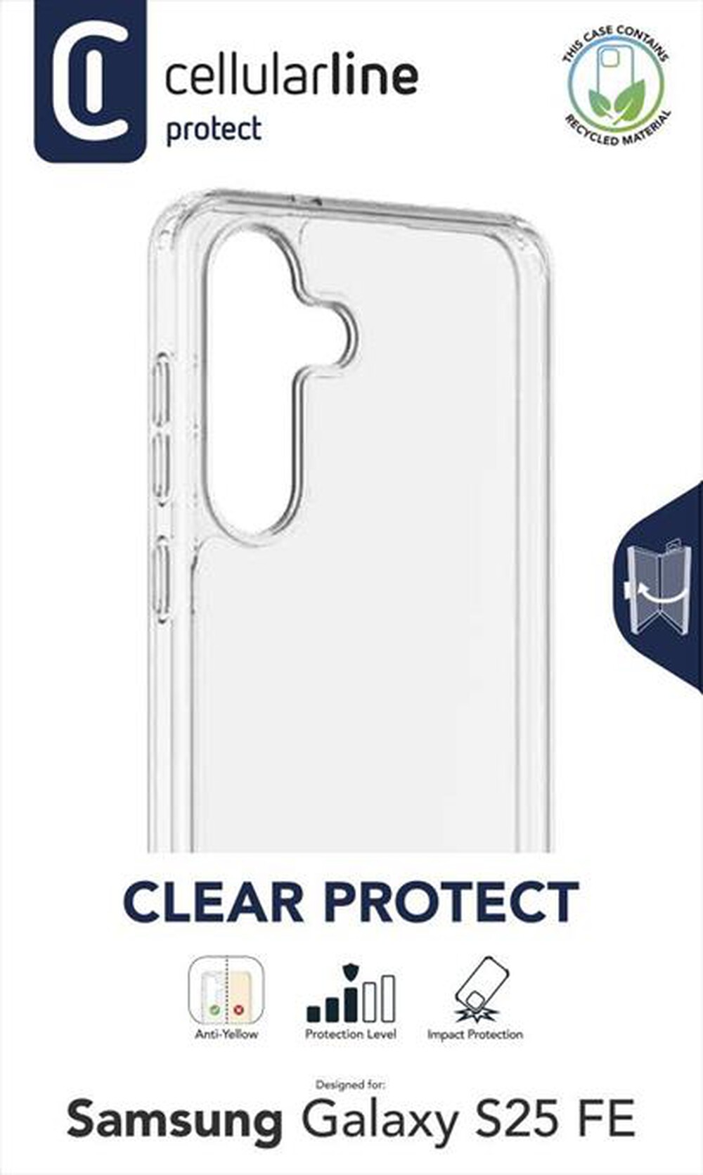Immagine del prodotto CELLULARLINE - Custodia rigida CLEAR STRONG per GALAXY S25 FE-Trasparente