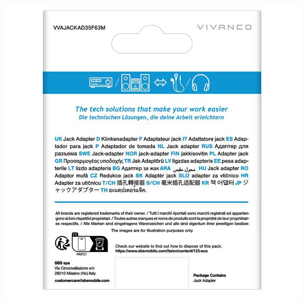 Immagine del prodotto SBS - VVAJACKAD35F63M-Nero