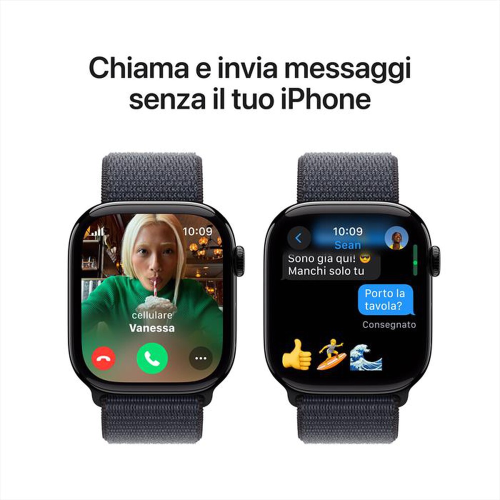 "APPLE - Watch Series 10 GPS + Cellular 46mm Alluminio-Jet Black - Sport Loop Ink"