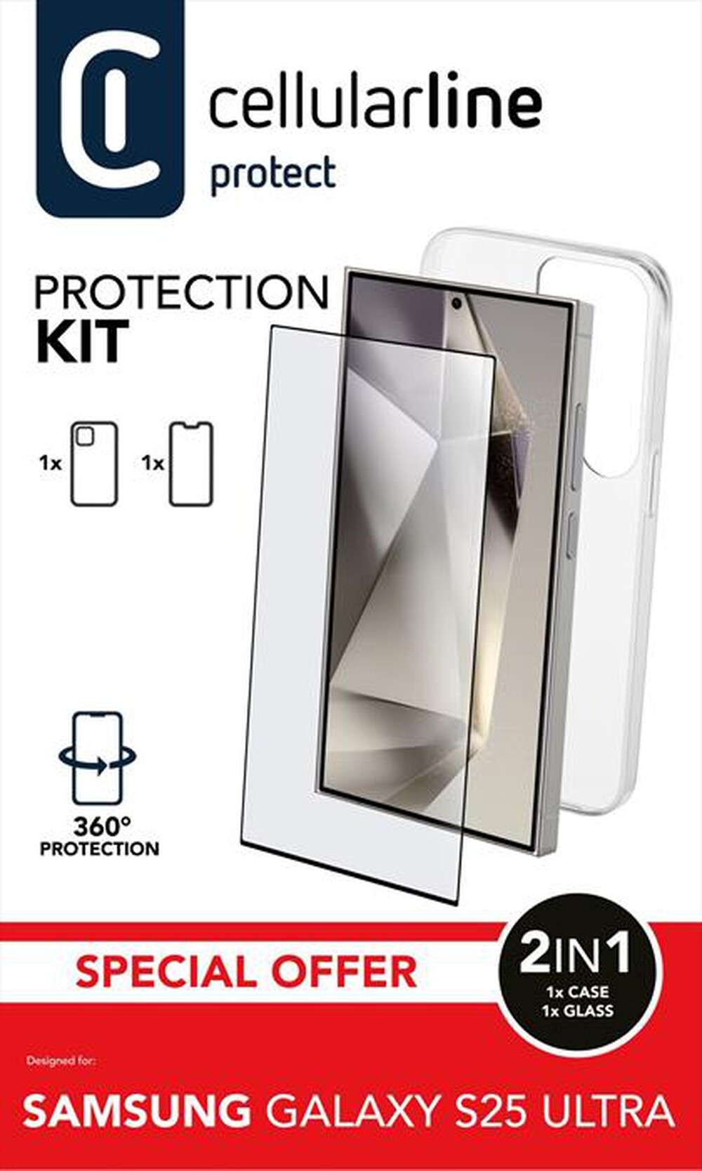 Immagine del prodotto CELLULARLINE - PROTECTION KIT per Galaxy S25 Ultra-Trasparente