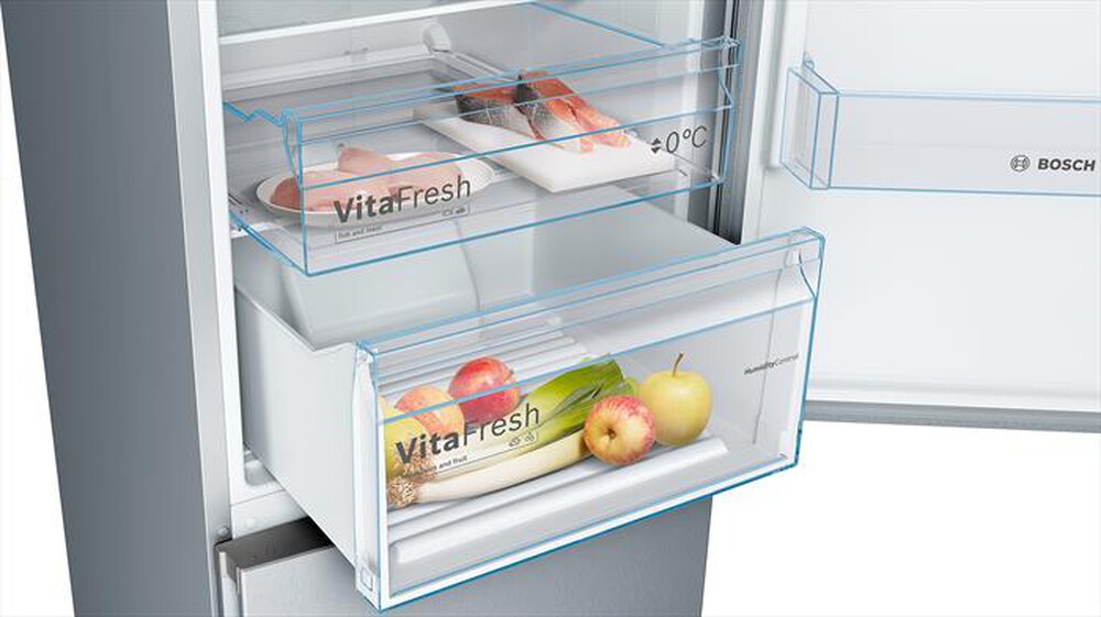 "BOSCH - Frigorifero combinato KGN392LDC Classe D 368 lt-Metal look"