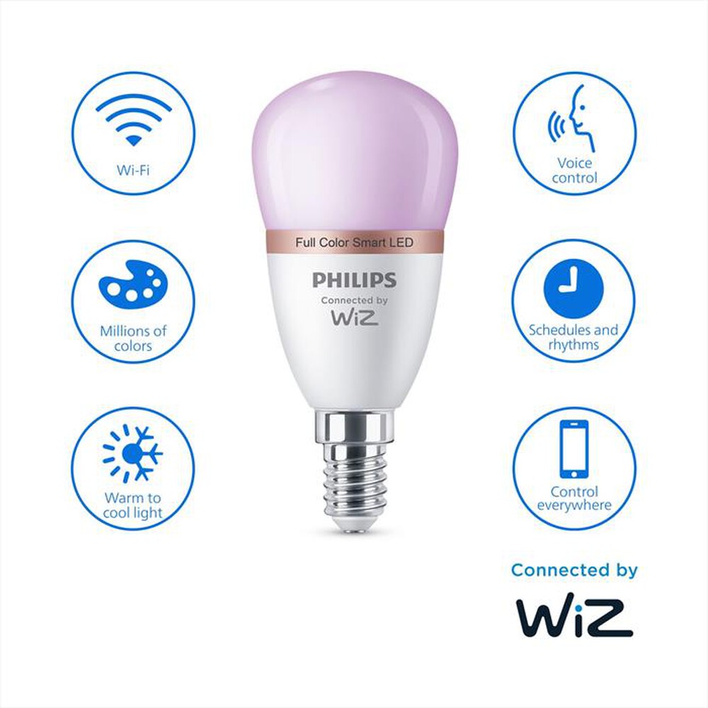"PHILIPS - SMART LED SFERA COLOR 40W E14-Bianco"