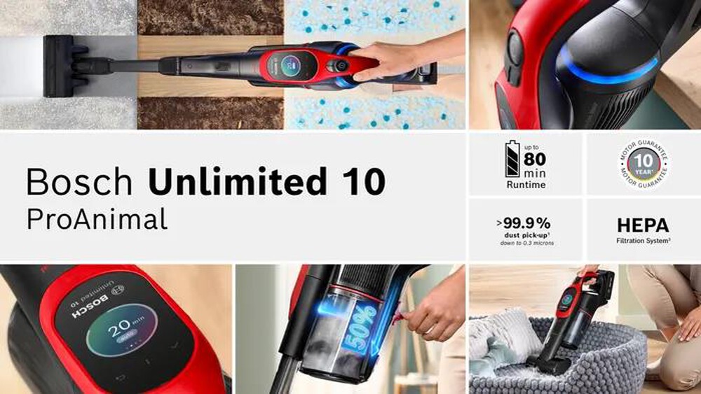 "BOSCH - Aspirapolvere ricaricabile BCS1041PET-Black,Red"