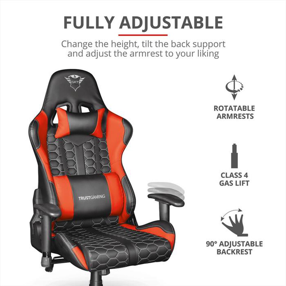 "TRUST - Sedia gaming GXT708R RESTO CHAIR-Black/Red"