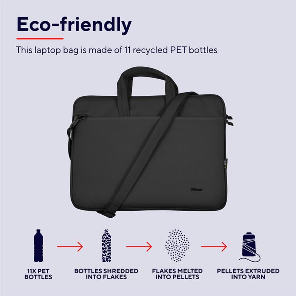 "TRUST - BOLOGNA LAPTOP BAG 16? ECO-Black"