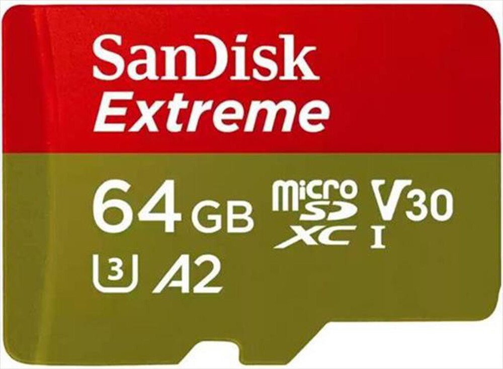 Immagine del prodotto SANDISK - MICROSD EXTREME A2 64GB + A-Oro/Rosso