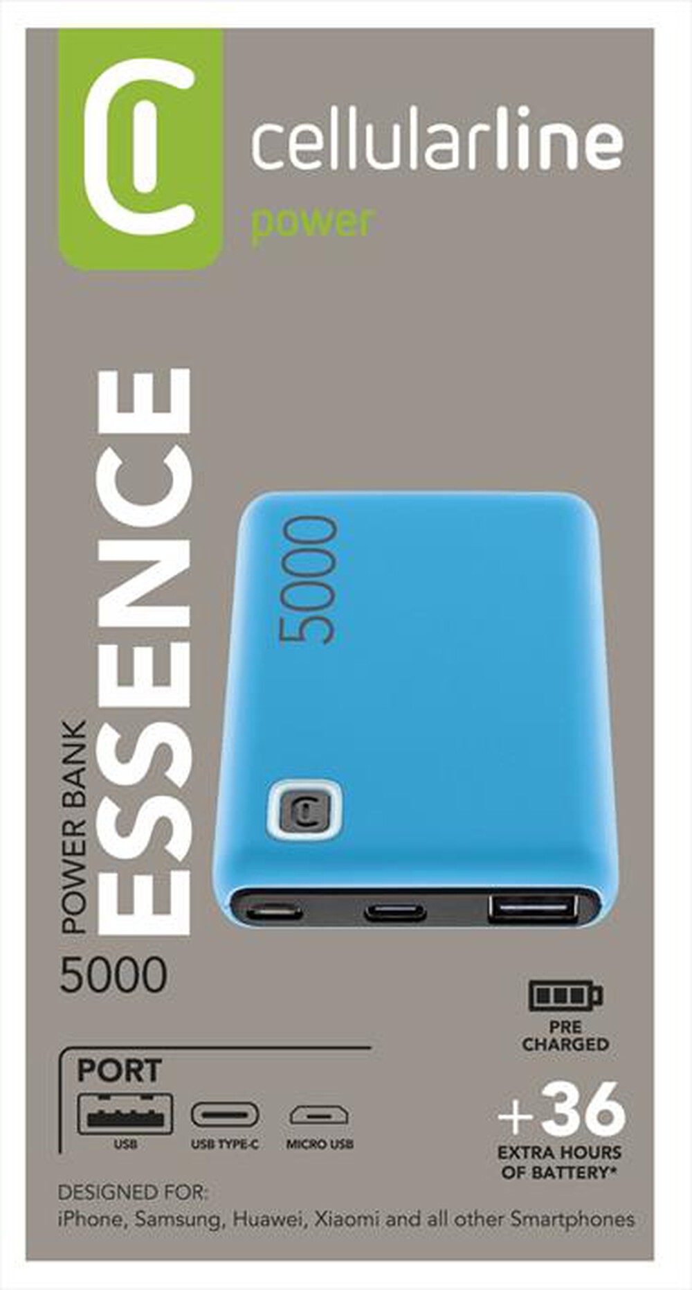 "CELLULARLINE - PBESSENCE5000B-Blu"