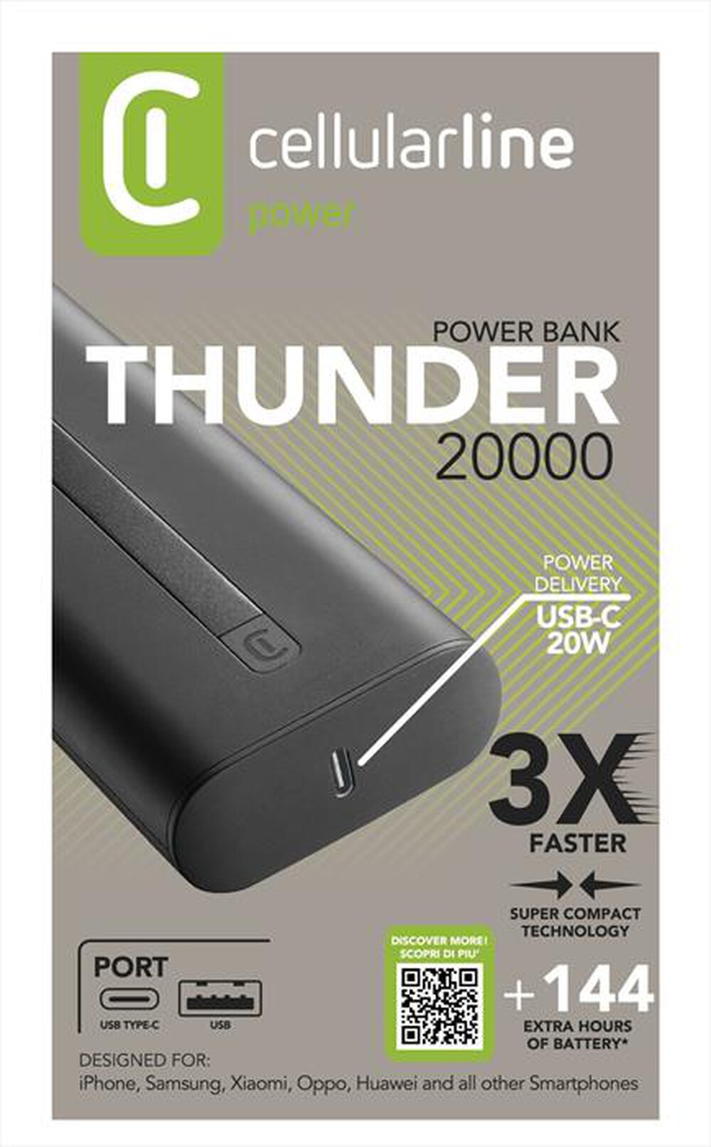 "CELLULARLINE - PBNEWTANK20000K-Nero"