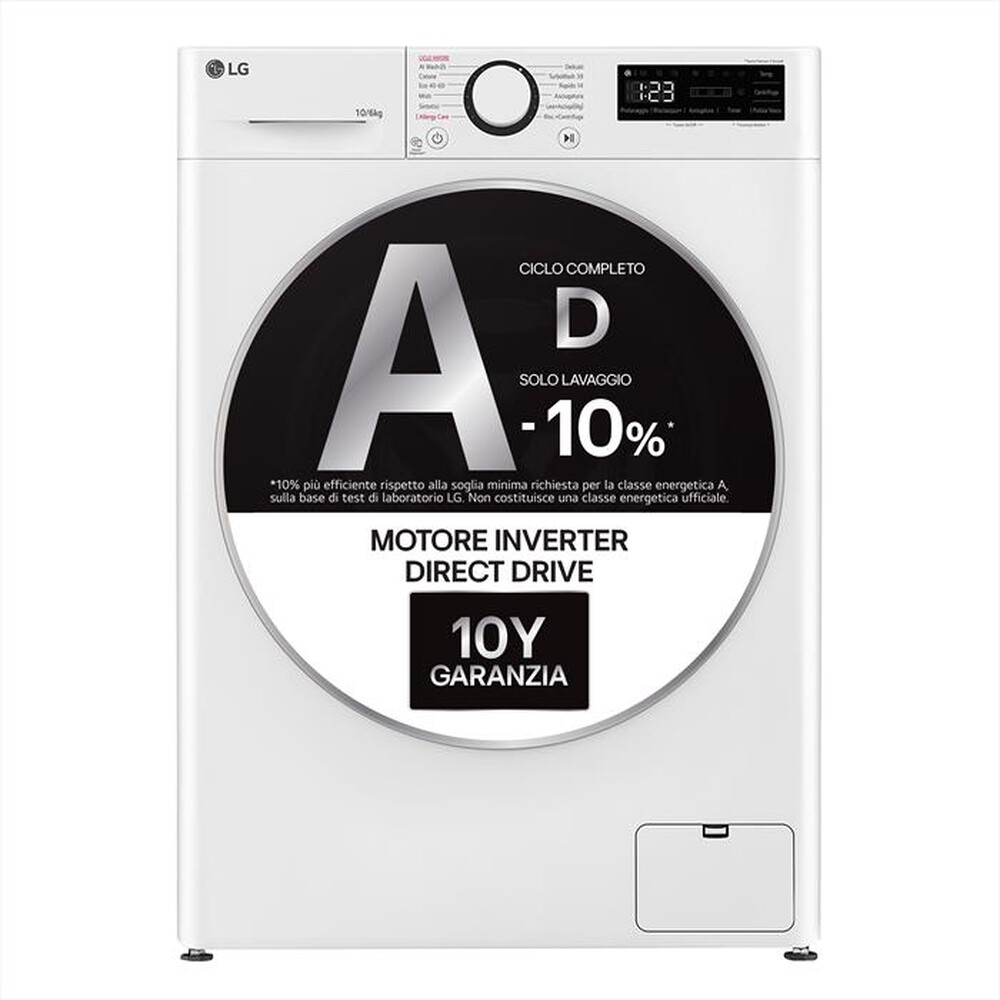 Immagine del prodotto LG - Lavasciuga D4R5010TSWS 10/6 Kg Classe A-Bianco