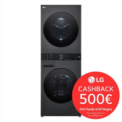 LG - Lavasciuga WASHTOWER WT1210BBF 12/10 Kg Classe A-Platinum Black