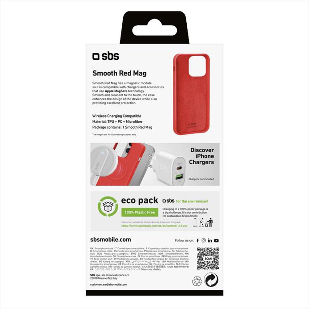 "SBS - Cover TEMAGCOVRUBIP1461PR per iPhone 14 Pro-Rosso"