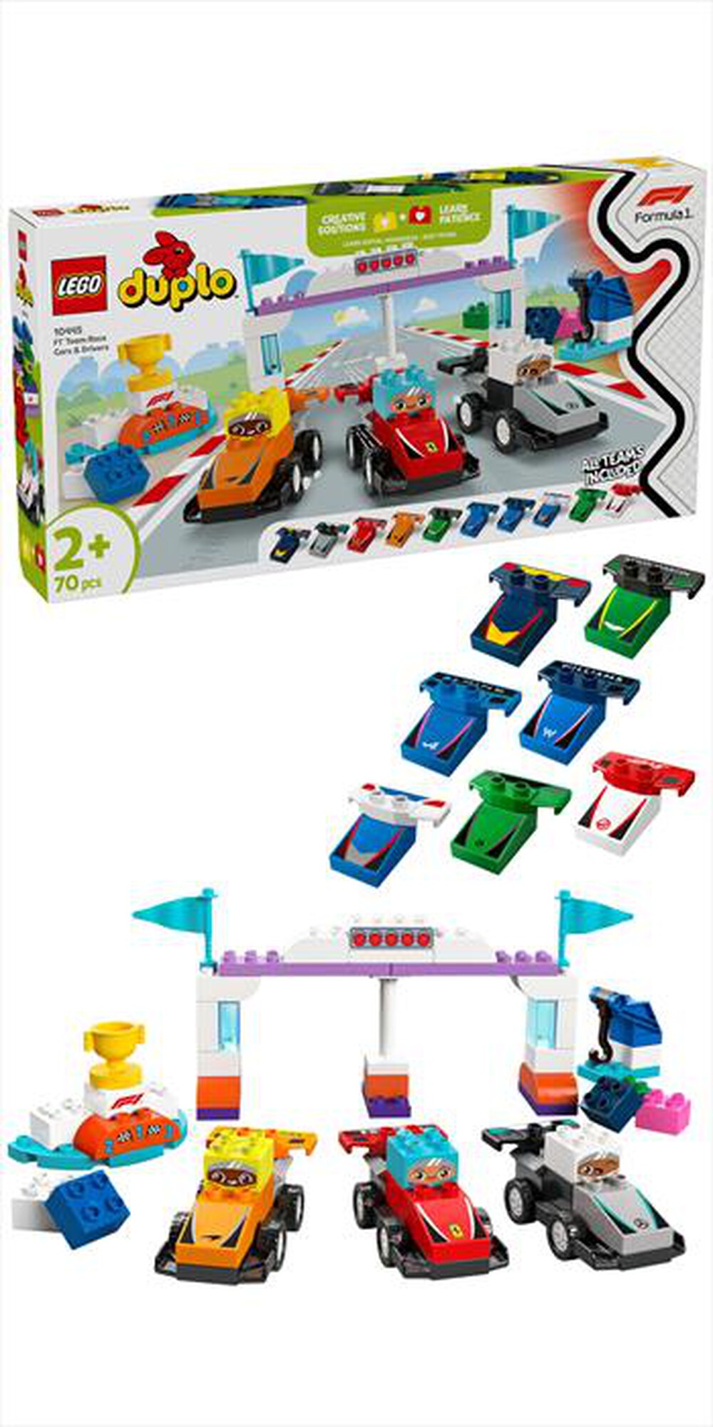 Immagine del prodotto LEGO - DUPLO Town Auto da corsa e piloti Team F1® 10445