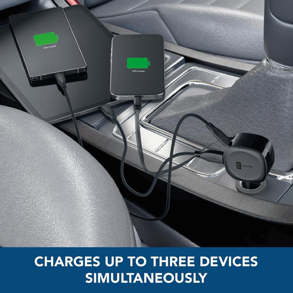 Immagine del prodotto CELLULARLINE - RETRACTABLE CAR CHARGER 65W-Nero