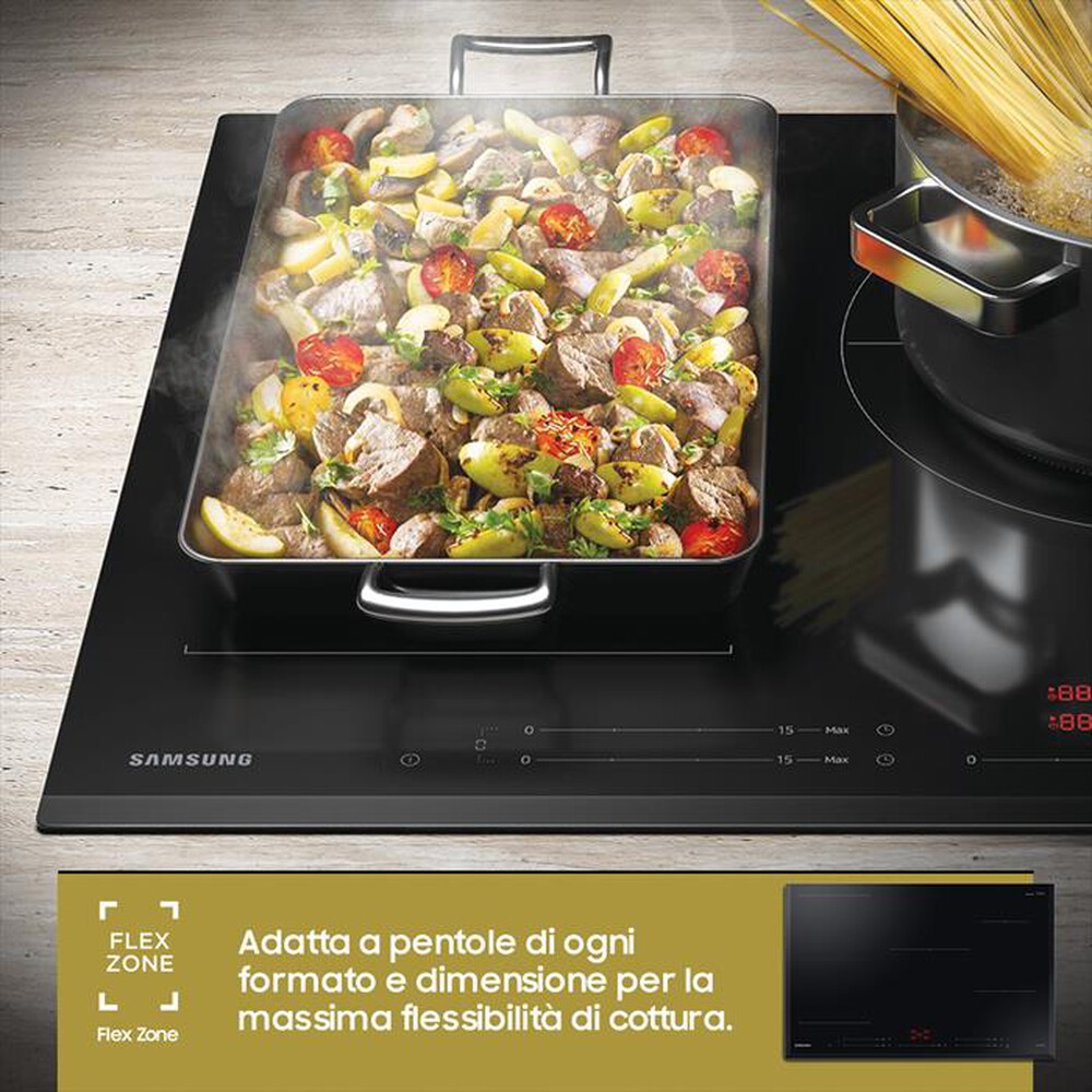 "SAMSUNG - Piano cottura induzione NZ85C5047KK/U1 80 cm-nero"