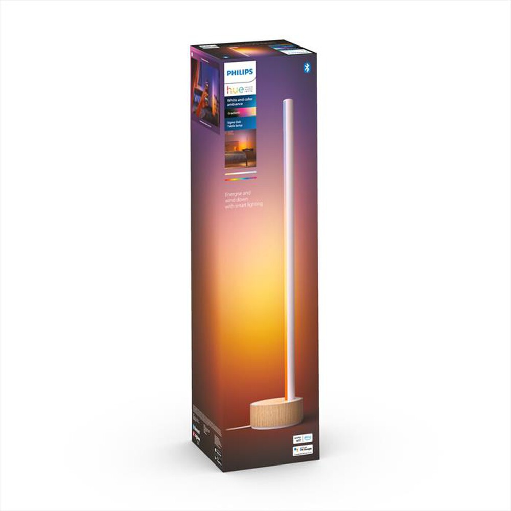 "PHILIPS - HUE GRADIENT SIGNE LAMPADA TAVOLO EFFETTO LEGNO-Bianca"