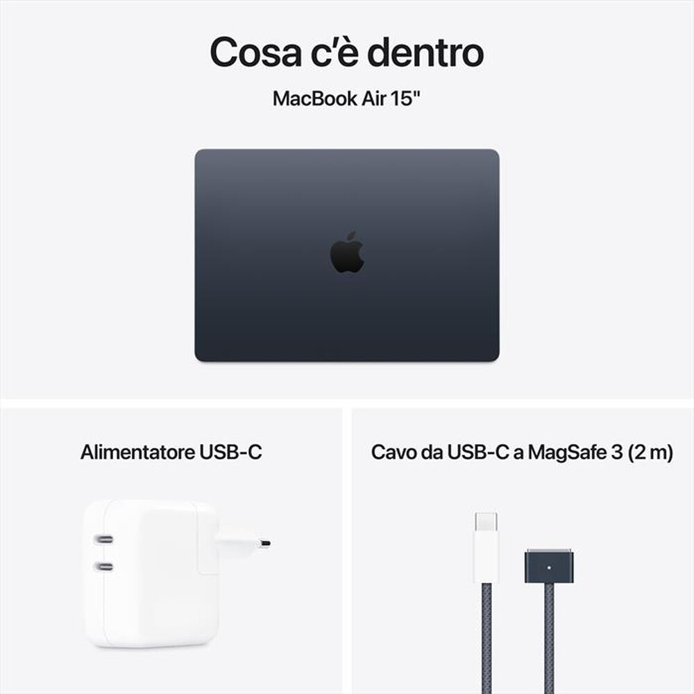 "APPLE - MacBook Air 15'' M4 10 CPU 10 GPU 24GB 512GB SSD-Mezzanotte"