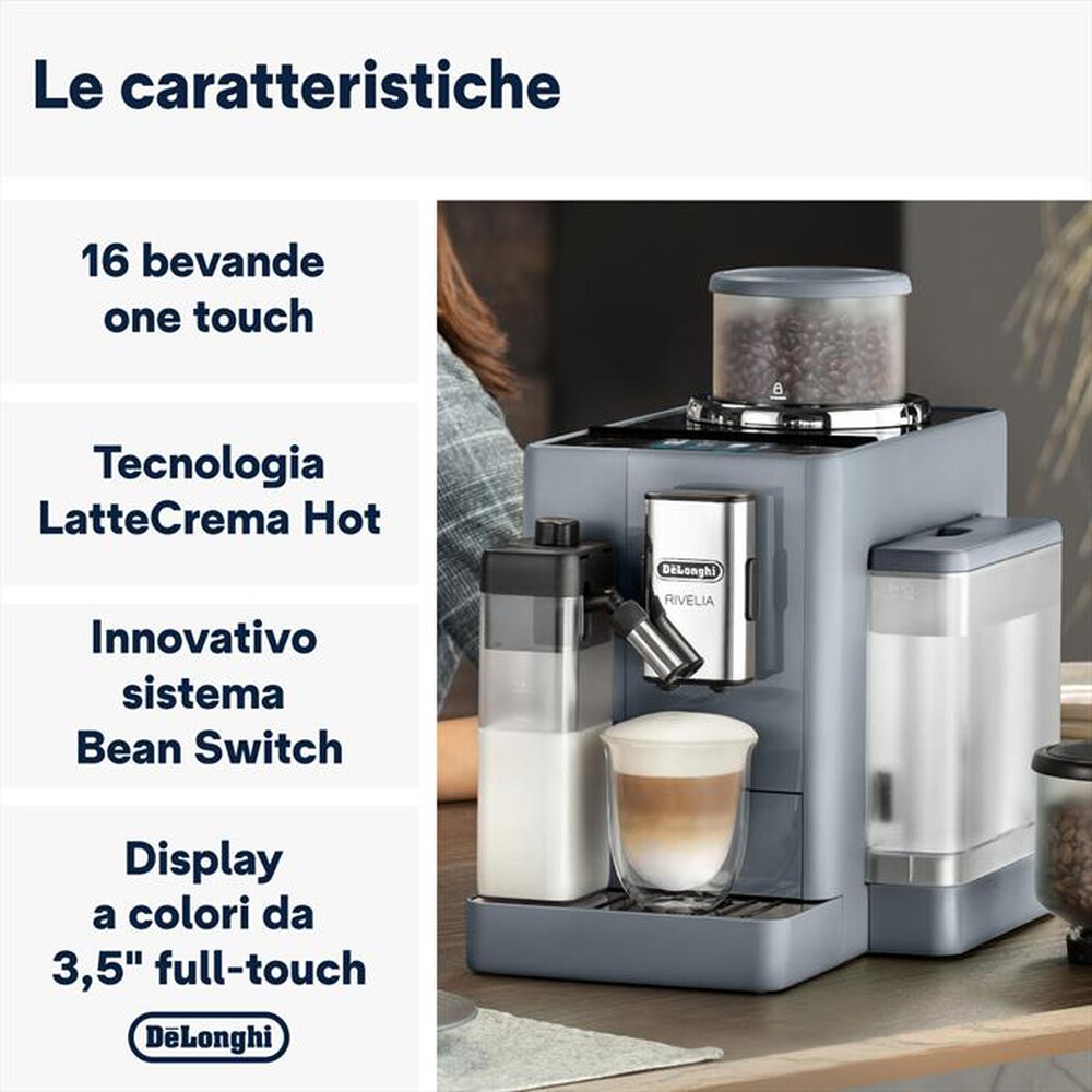 "DE LONGHI - Macchina da caffè automatica RIVELIA EXAM440.55.G-Grigio (pebble grey)"