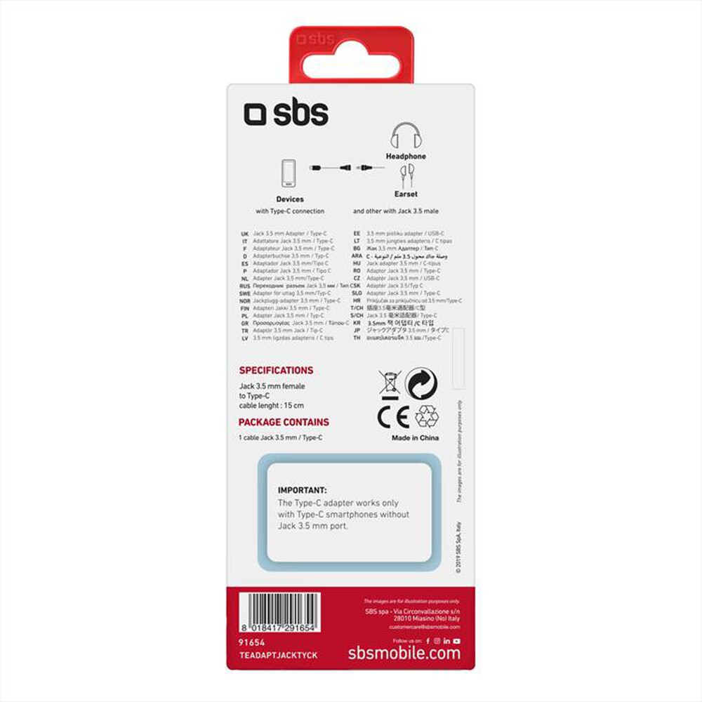 Immagine del prodotto SBS - TEADAPTJACKTYCK-Nero