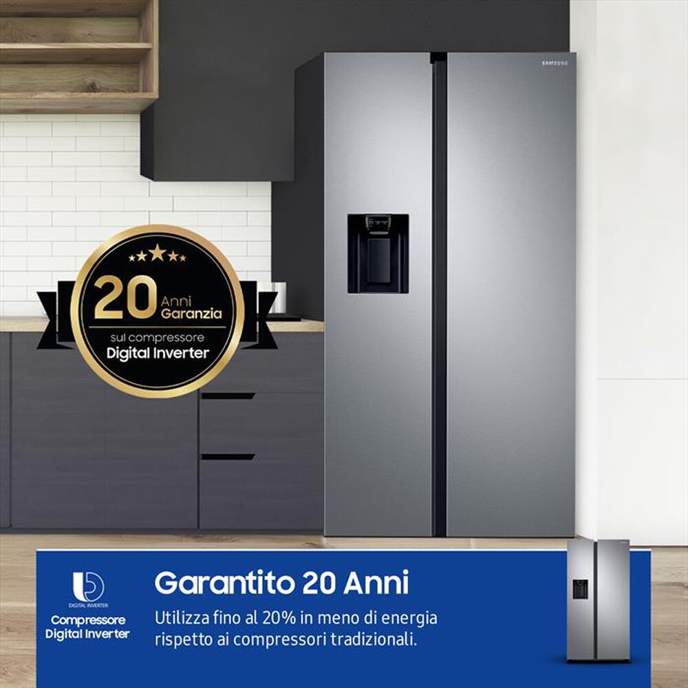 "SAMSUNG - Frigorifero side by side RS68A854CSL/EF Classe C-EZ Clean Steel"