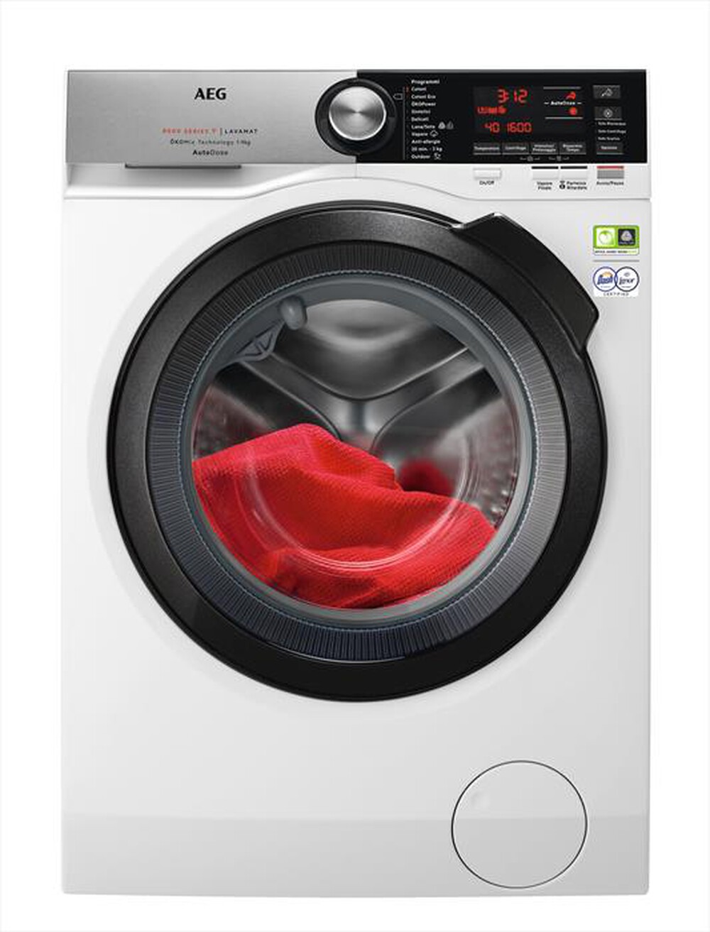 "AEG - L8FC96BQ-Bianco/oblò nero"