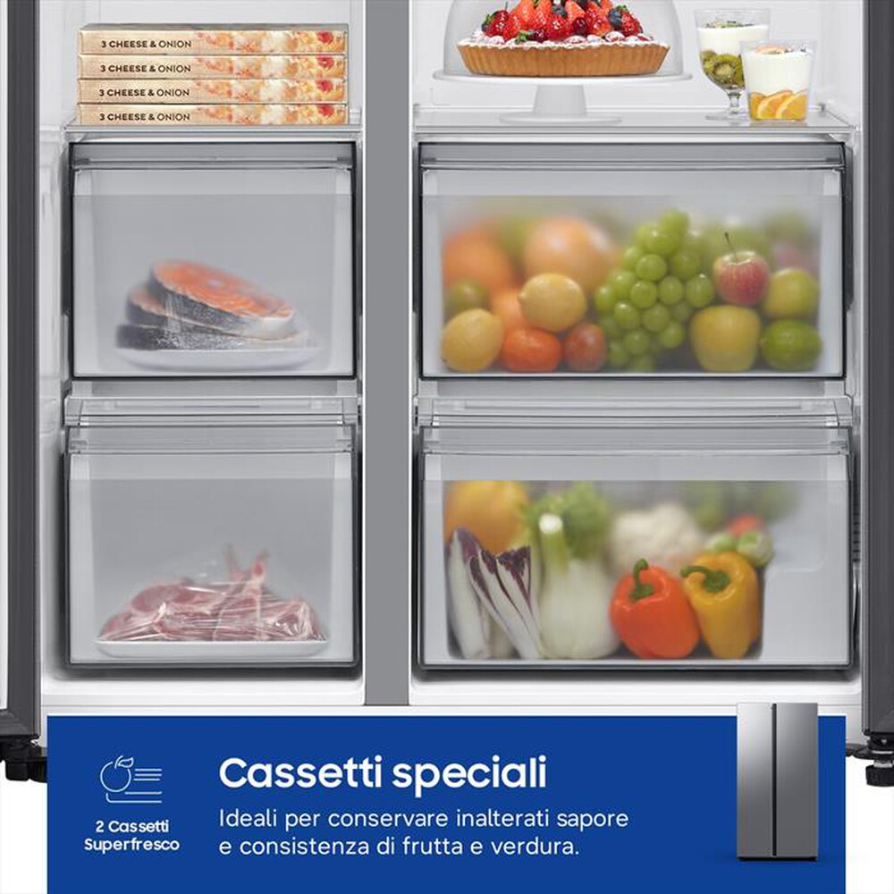 Immagine del prodotto SAMSUNG - Frigorifero side by side RS70F65QDTEF Classe D-Metal Inox