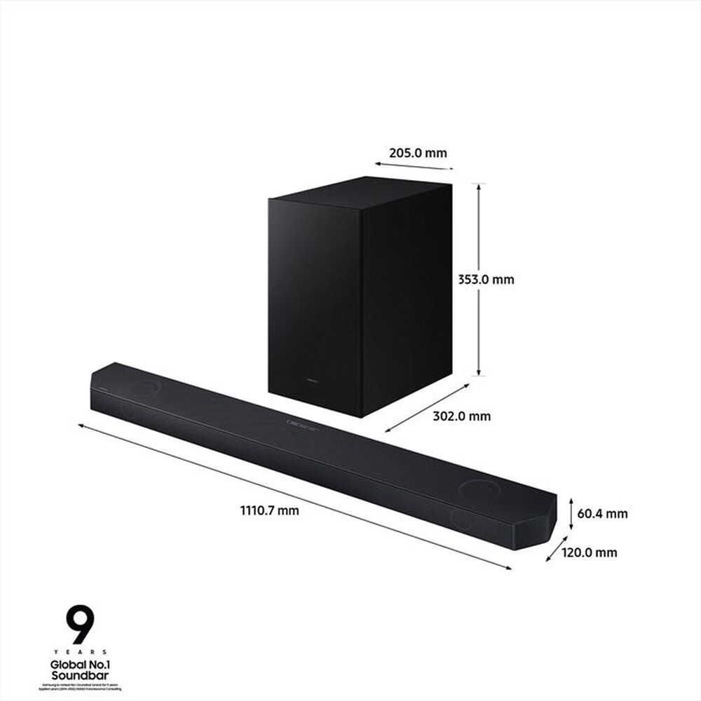 "SAMSUNG - Soundbar HW-Q700C/ZF Serie Q-BLACK"
