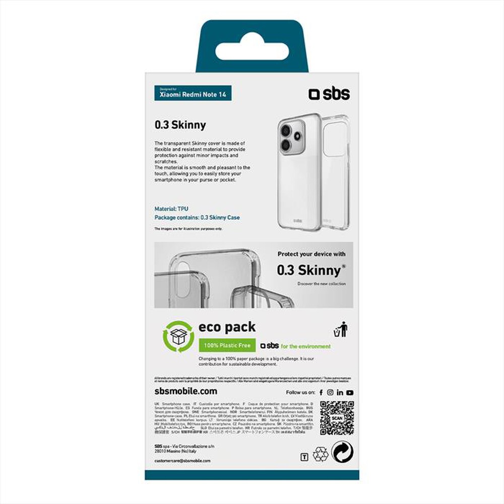 Immagine del prodotto SBS - Cover Skinny Xiaomi Redmi Note 14 TESKINXIRNO14T-Trasparente