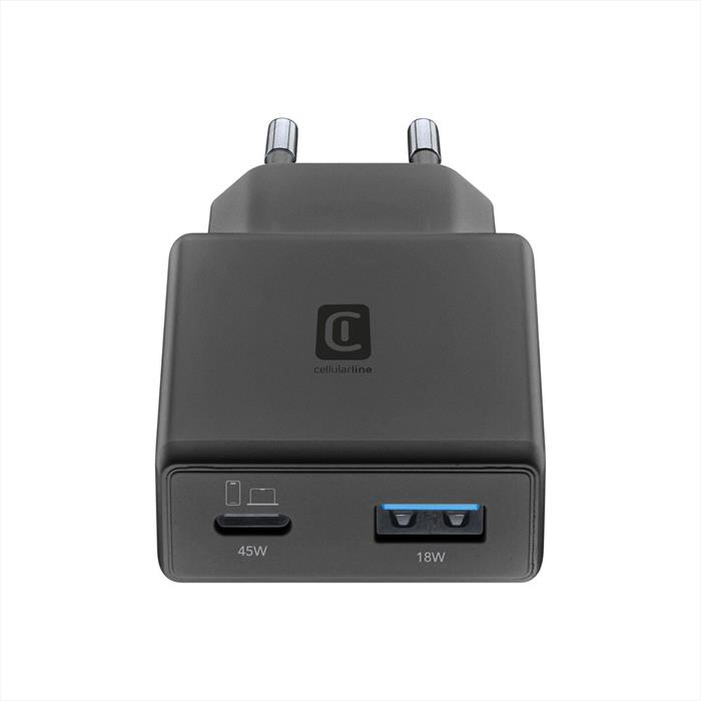 Immagine del prodotto CELLULARLINE - Caricabatterie 45W POWER LITE 45W SLIM DUAL A+C-Nero
