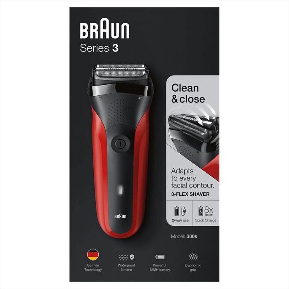 "BRAUN - SERIES 3 300S-Nero/Rosso"