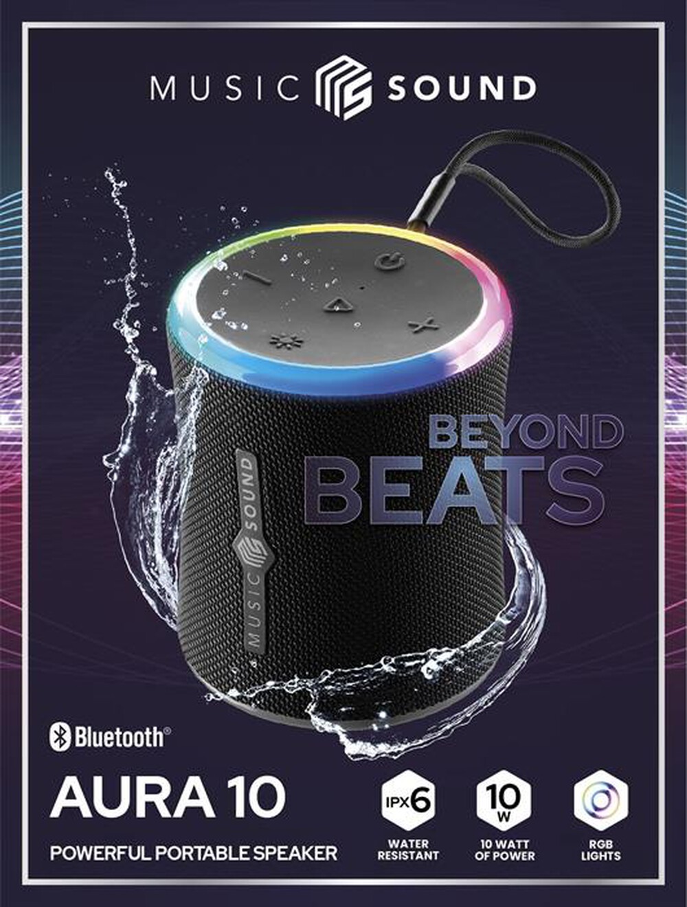 Immagine del prodotto MUSIC SOUND - Speaker bluetooth AURA 10 RGB-Nero