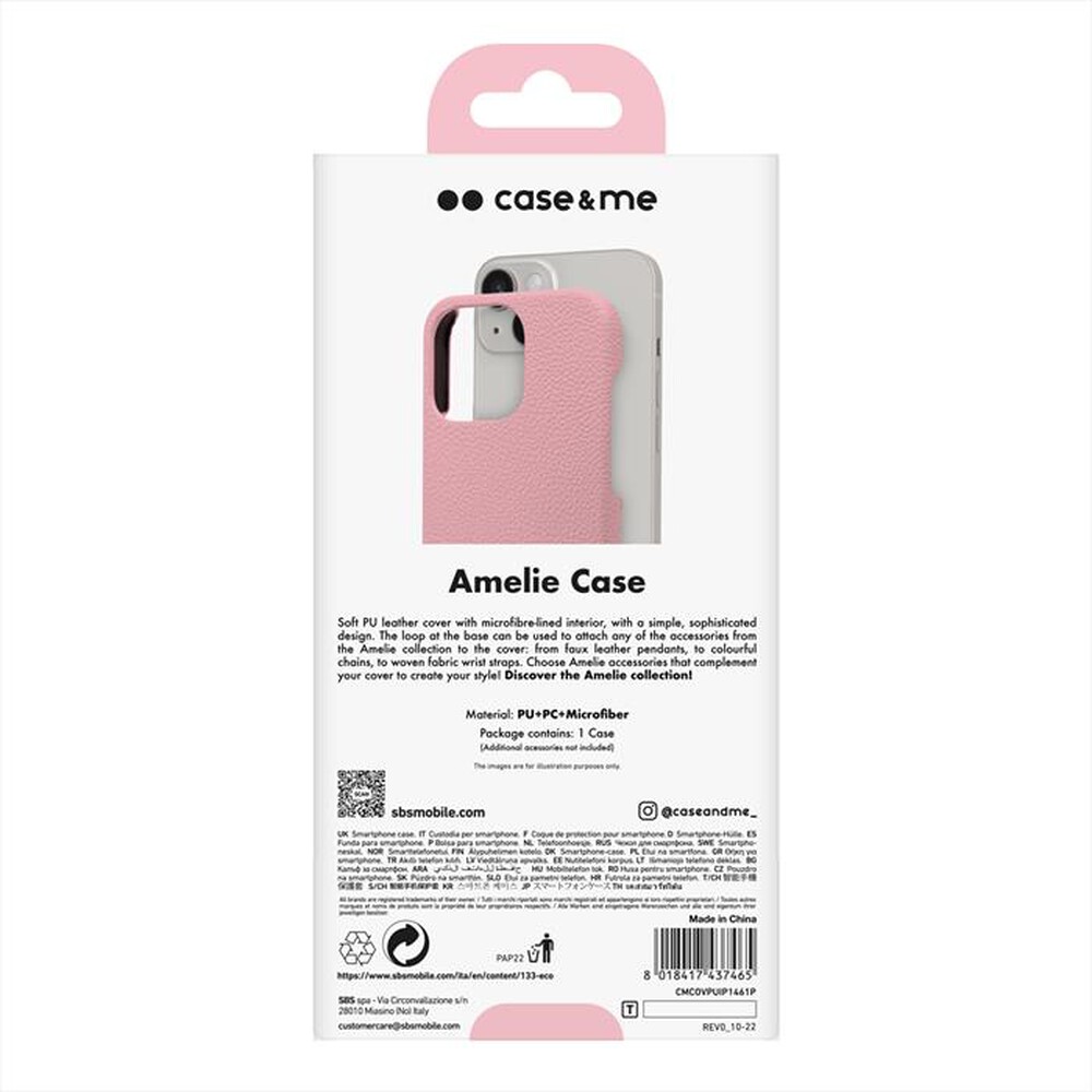 "CASEME - Cover ecoleather CMCOVPUIP1461P per iPhone 14-Rosa"