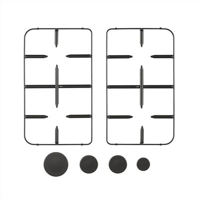 GLEM GAS - 9N60MAT Kit griglie e coprispartifiamma-NERO,  GLEM GAS - 9N60MAT Kit griglie e coprispartifiamma-NERO